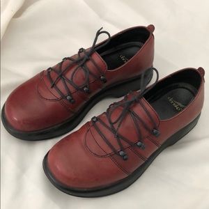 Red leather Dansko shoes